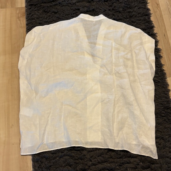 NWOT AYR Top The Daybreak Ivory Linen V Neck Blouse Light Quiet Luxury - Picture 5 of 5